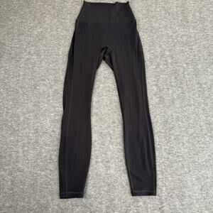 Alo Airbrush Leggings Black Women's 4 23" Inseam Yoga Workout Gym Athletic